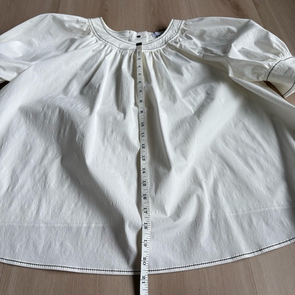 Rejina Pyo Hayley Cream Ivory Off White Puff Sleeve Blouse Tie Sleeve size M - Picture 8 of 10